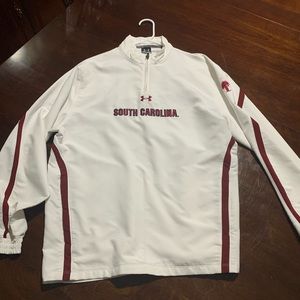 South Carolina Gamecocks Under Armour Sideline Jacket 1/4 Zip WHITE size Medium